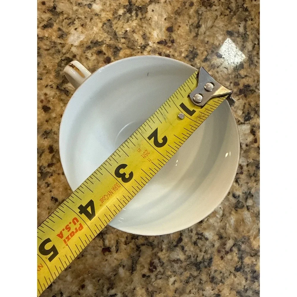 Royalton China Co Japan Translucent Porcelain Tea‎ Cup White Gold Band Rim